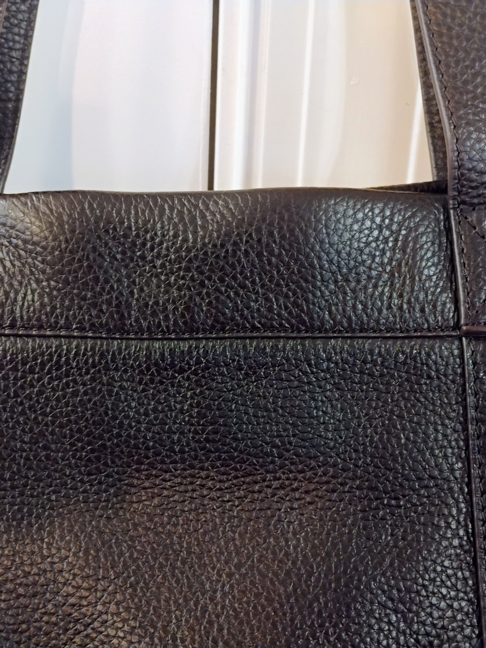 Banana Republic Lg Brown Pebbled Leather Tote Bag Work, Travel - Picture 9 of 13